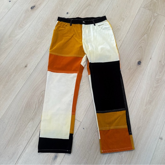 Colorblock Velvet Patchwork Pants - Picture 10 of 10